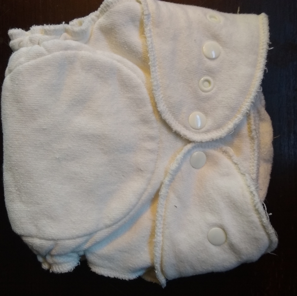 Two organic fitted cotton and hemp diapers